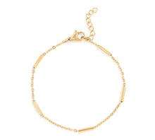Load image into Gallery viewer, 18K Gold PVD Stainless Steel Satellite Bar Chain Bracelet