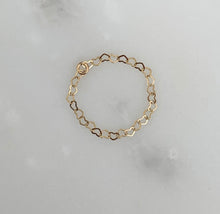 Load image into Gallery viewer, 18K PVD Gold Heart Chain Ring