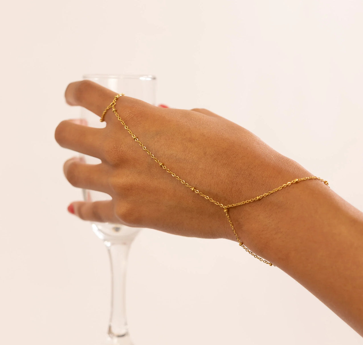 18K Gold PVD Stainless Steel Satellite Hand Chain