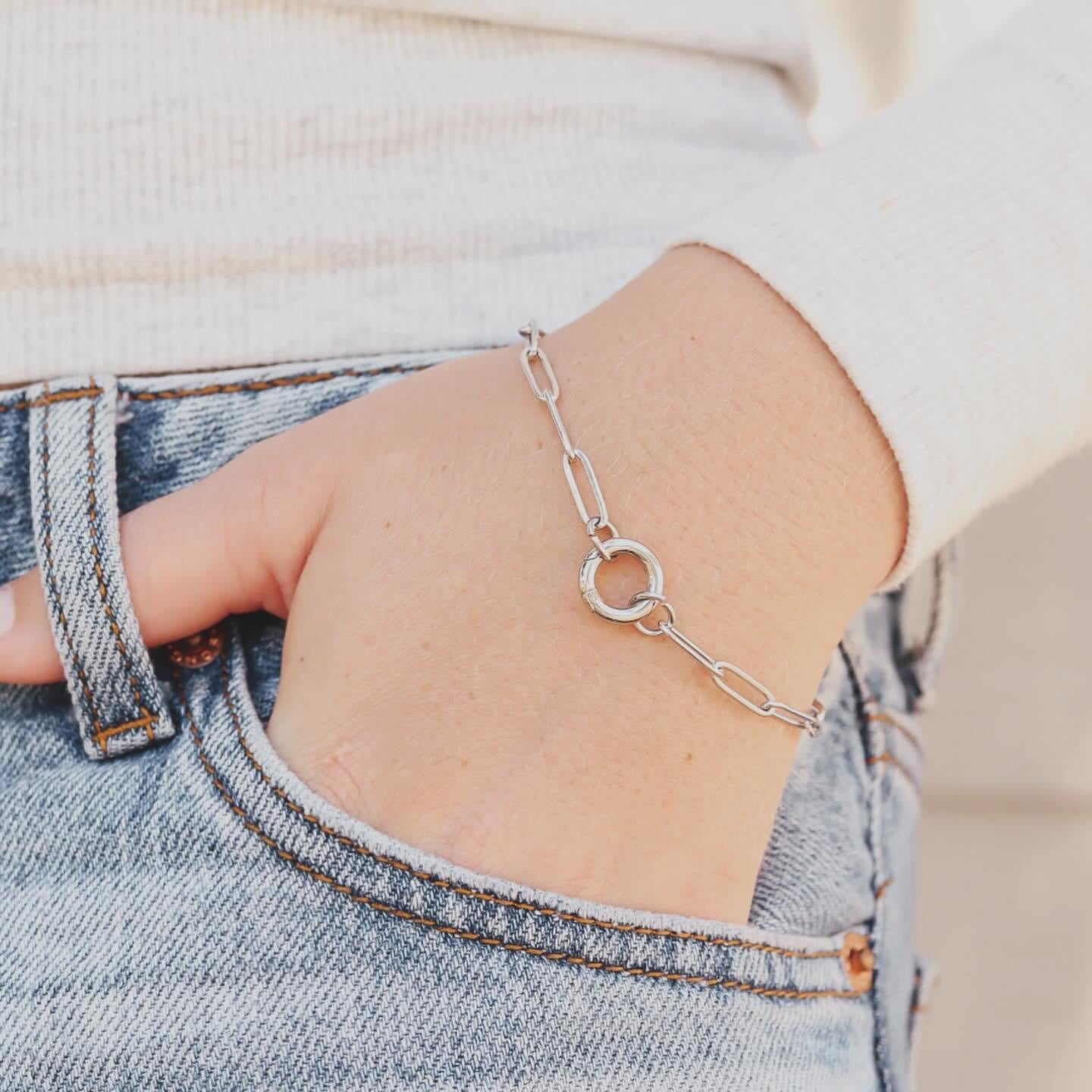 Silver Charm Keeper Bracelet